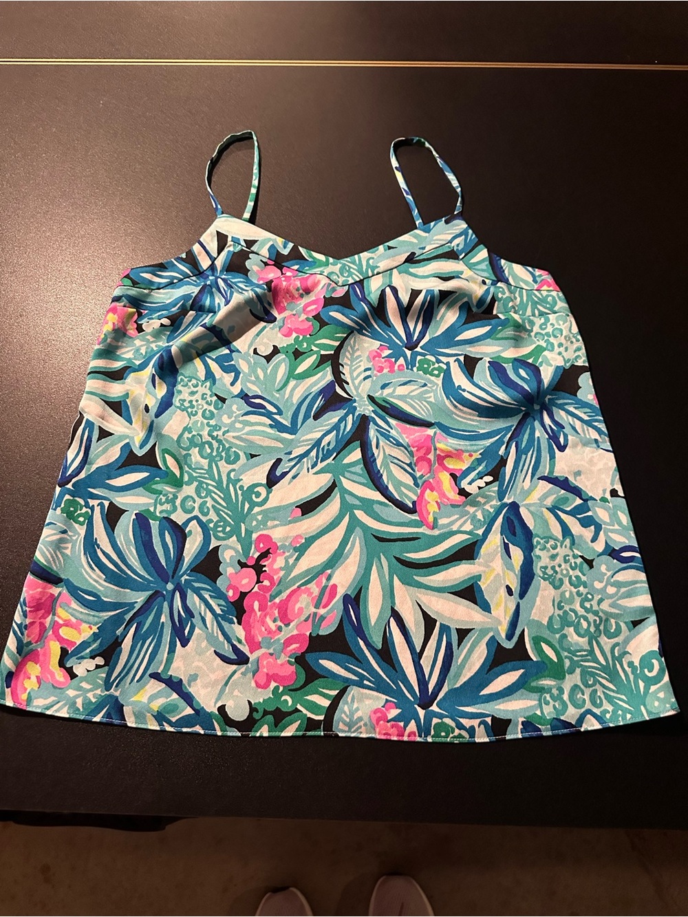 Lilly Pulitzer Teal, Blue & Pink Tropical Print Cami